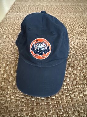 Houston Astros Cooperstown Collection Navy Baseball Cap with Orange Logo